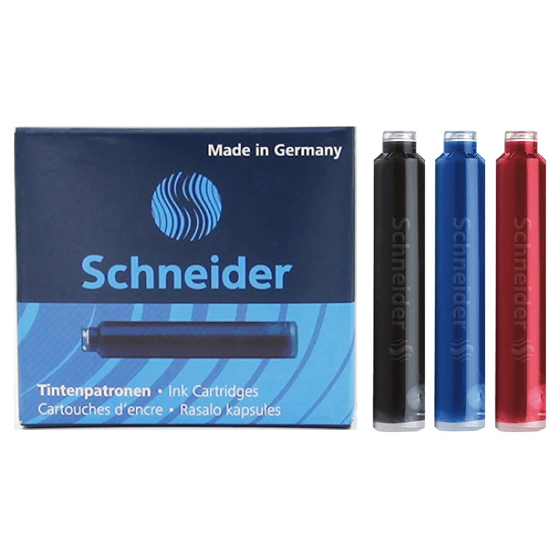 6shot/Box Schneider Fountain Pen Ink Black/Blue/Green/Red Cartridges Refills International Standard Size Original Smooth Inks
6shot/Box Schneider Fountain Pen Ink Black/Blue/Green/Red Cartridges Refills International Standard Size Original Smooth Inks