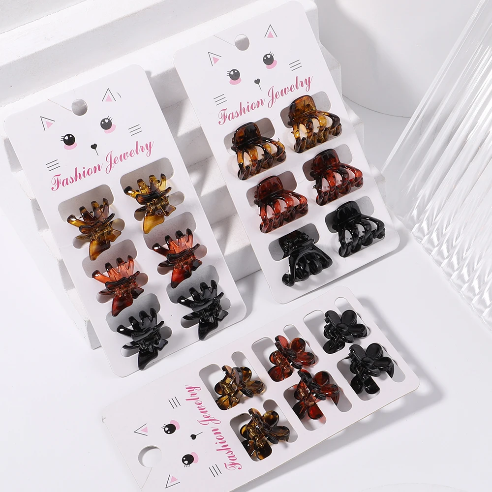 6Pcs/Set New Vintage Elegant Leopard Small Acrylic Hair Claws Women Girls Geometric Hair Clips Headwear Fashion Hair Accessories
6Pcs/Set New Vintage Elegant Leopard Small Acrylic Hair Claws Women Girls Geometric Hair Clips Headwear Fashion Hair Accessories