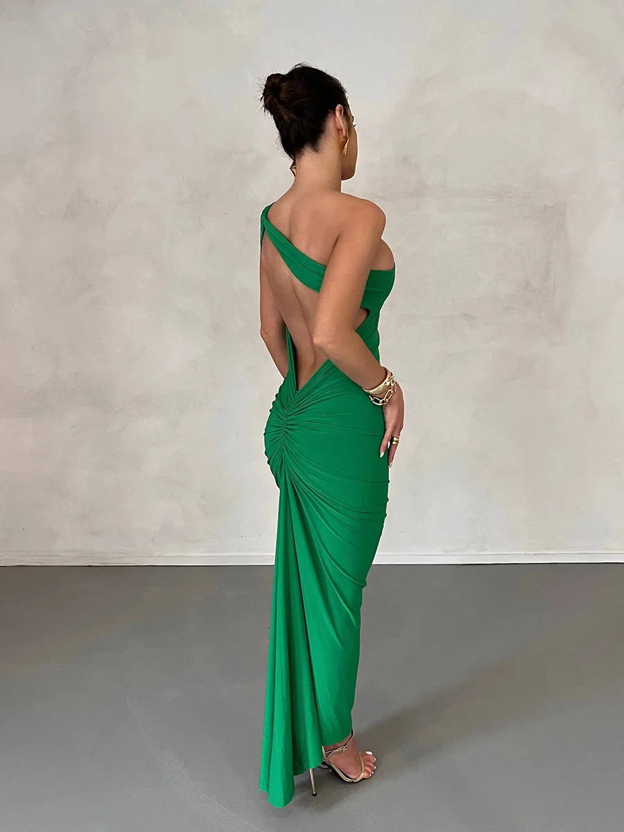 Elegant One-Shoulder Bodycon Dress with Backless Design for Women s Party Sleeveless Solid Color Long Dress
Elegant One-Shoulder Bodycon Dress with Backless Design for Women s Party Sleeveless Solid Color Long Dress