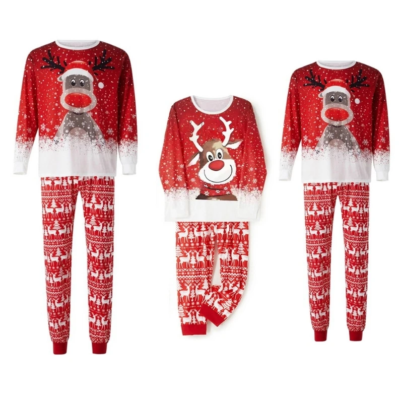 Рождественские подходящие наборы, семейный праздничный комплект одежды для сна с свободными рукавами, подарок 
Рождественские подходящие наборы, семейный праздничный комплект одежды для сна с свободными рукавами, подарок