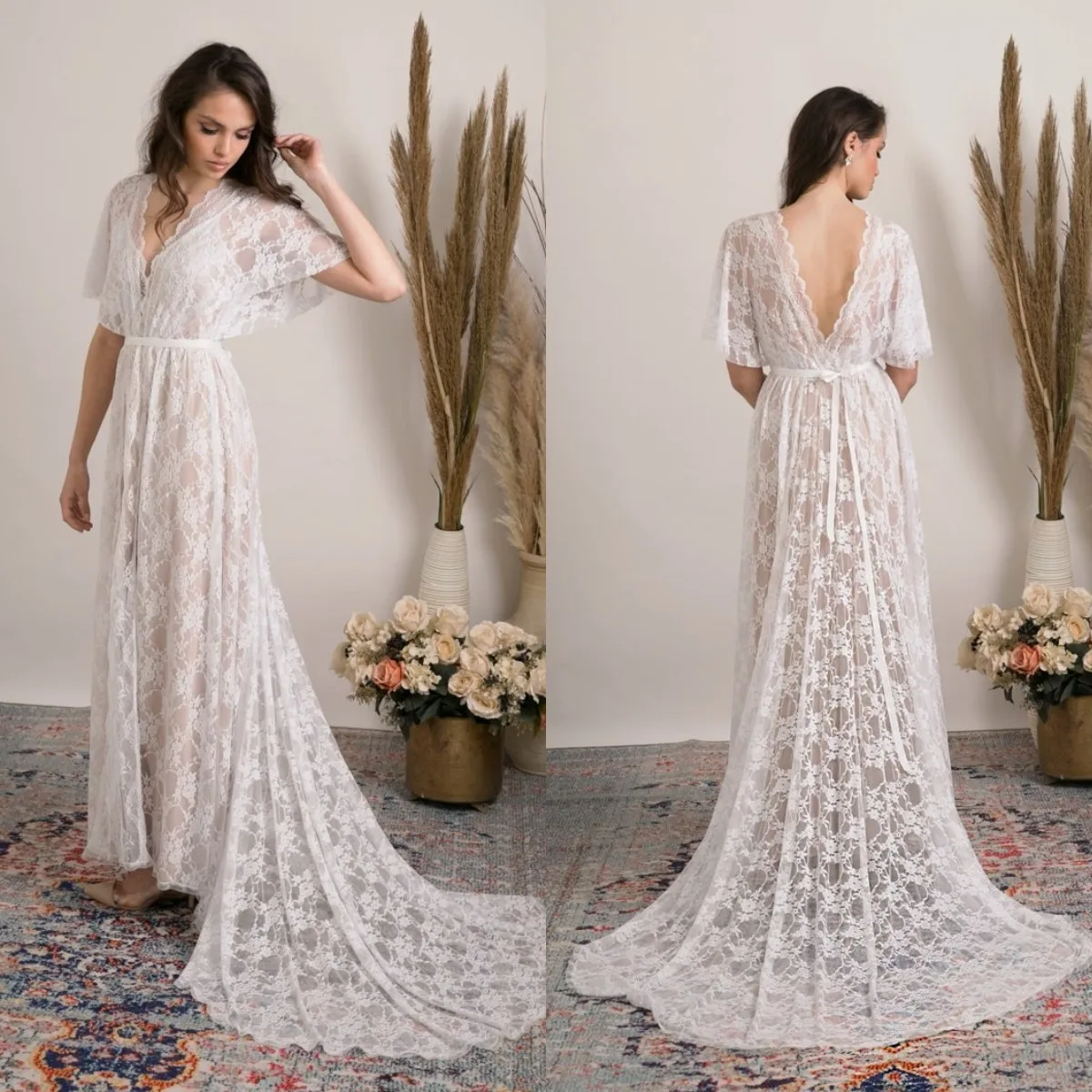Bohemian Wedding Dresses for Women 2022 Elegant Lace Bridal Gowns with Train A Line Backless Beach Robe de Mariage
Bohemian Wedding Dresses for Women 2022 Elegant Lace Bridal Gowns with Train A Line Backless Beach Robe de Mariage