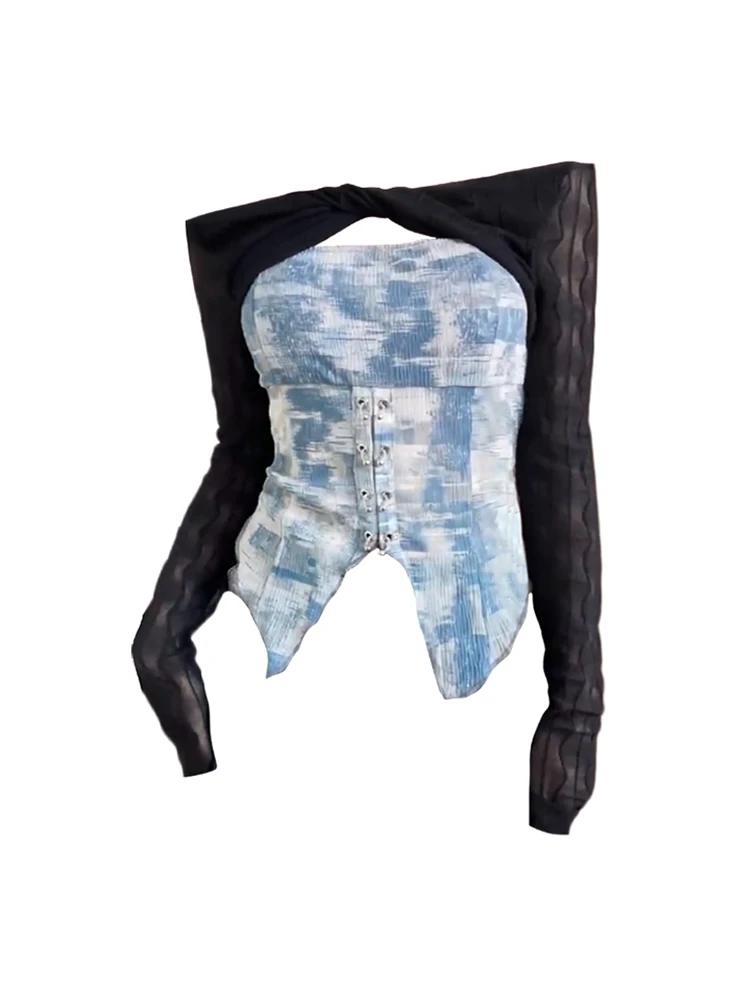 2023 Summer Sexy See Through Flare Sleeves T-Shirts Gyaru Tie Dye Crop Top Y2K Streetwear Slime Chic Tees Slash Neck Clubwear
2023 Summer Sexy See Through Flare Sleeves T-Shirts Gyaru Tie Dye Crop Top Y2K Streetwear Slime Chic Tees Slash Neck Clubwear