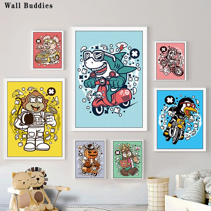 Modern Creative Cartoon Art Wall Decoration Picture Piggy Monkey Pumpkin Head Shark Owl Crow Poster Canvas Print Kids Room Wall
Modern Creative Cartoon Art Wall Decoration Picture Piggy Monkey Pumpkin Head Shark Owl Crow Poster Canvas Print Kids Room Wall