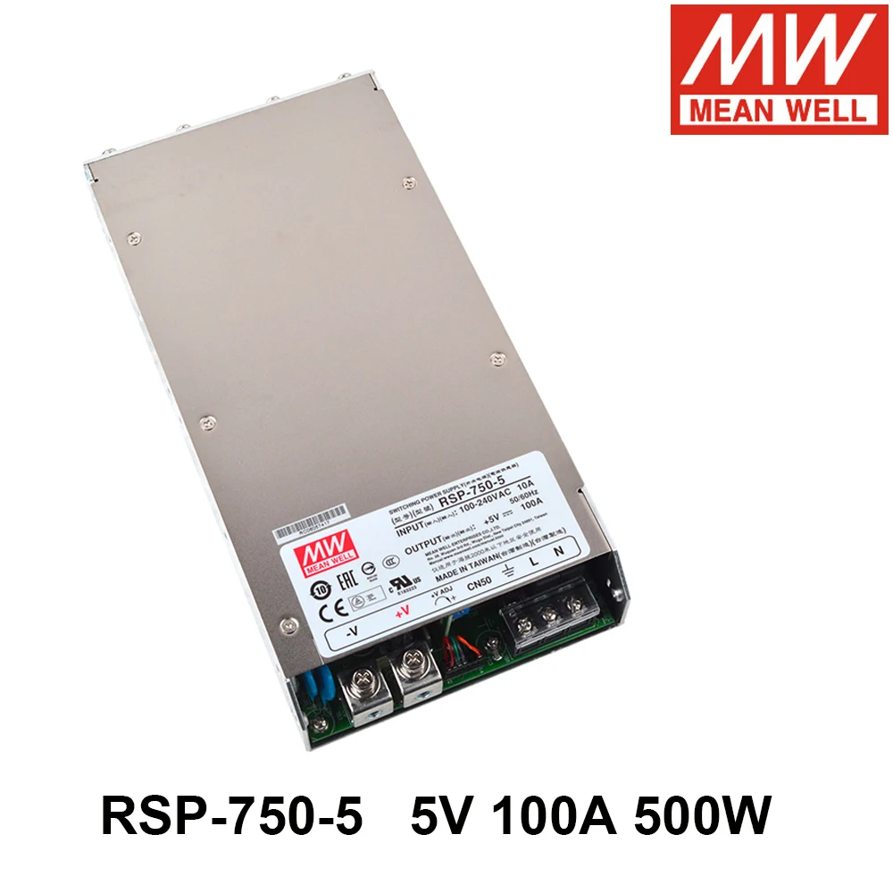 MEAN WELLRSP-750-5 110V/220V AC TO DC 5V 100A 500W Single Output Switching Power Supply PFC Meanwell Laser Machine Transformer
MEAN WELLRSP-750-5 110V/220V AC TO DC 5V 100A 500W Single Output Switching Power Supply PFC Meanwell Laser Machine Transformer