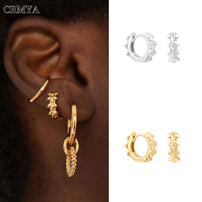 CRMYA Gold Silver Plated Hoop Earrings for Women Fashion Circle Leaves Piercing Earrings 2022 Jewelry Accessories Wholesale
CRMYA Gold Silver Plated Hoop Earrings for Women Fashion Circle Leaves Piercing Earrings 2022 Jewelry Accessories Wholesale
