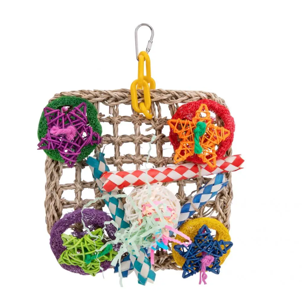 Eco-friendly Parrot Swing Toy Shredded Toy Bird Foraging Toy Colorful Five-pointed Star Bird Swing Chewing Toys Multi-color 
Eco-friendly Parrot Swing Toy Shredded Toy Bird Foraging Toy Colorful Five-pointed Star Bird Swing Chewing Toys Multi-color