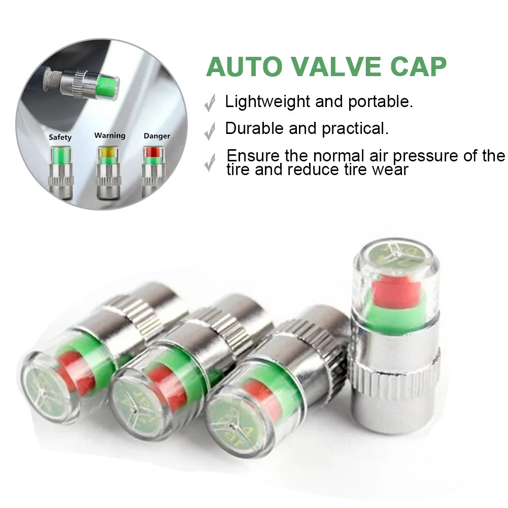 4pcs Car Tire Pressure Monitoring Valve Cap Auto Tire Pressure Gauge Indicator Alert Monitoring Valve Cap For Auto Accessories
4pcs Car Tire Pressure Monitoring Valve Cap Auto Tire Pressure Gauge Indicator Alert Monitoring Valve Cap For Auto Accessories