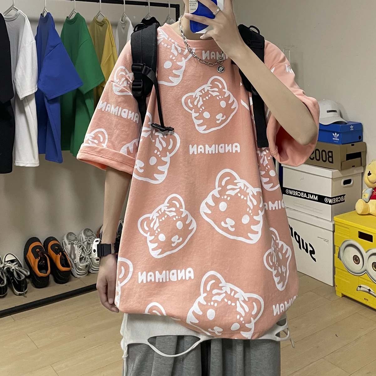 New Summer Cute Tiger Print Women's Oversize Tees Streetwear Couple Unisex Men Topwear Hip Hop Dance T-Shirt Casual Chic Student
New Summer Cute Tiger Print Women's Oversize Tees Streetwear Couple Unisex Men Topwear Hip Hop Dance T-Shirt Casual Chic Student