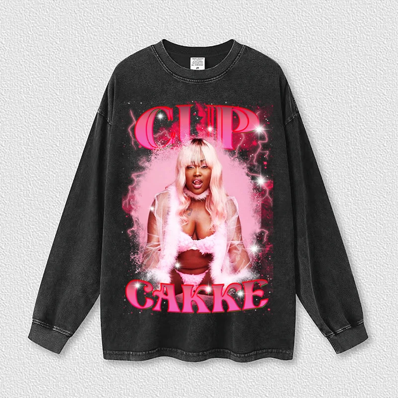 Washed Long Sleeve T-shirt Fashion Digital Direct Injection Print T Shirt Harajuku Cloth CUP CAKKE Graphic Cotton Tops Tees
Washed Long Sleeve T-shirt Fashion Digital Direct Injection Print T Shirt Harajuku Cloth CUP CAKKE Graphic Cotton Tops Tees