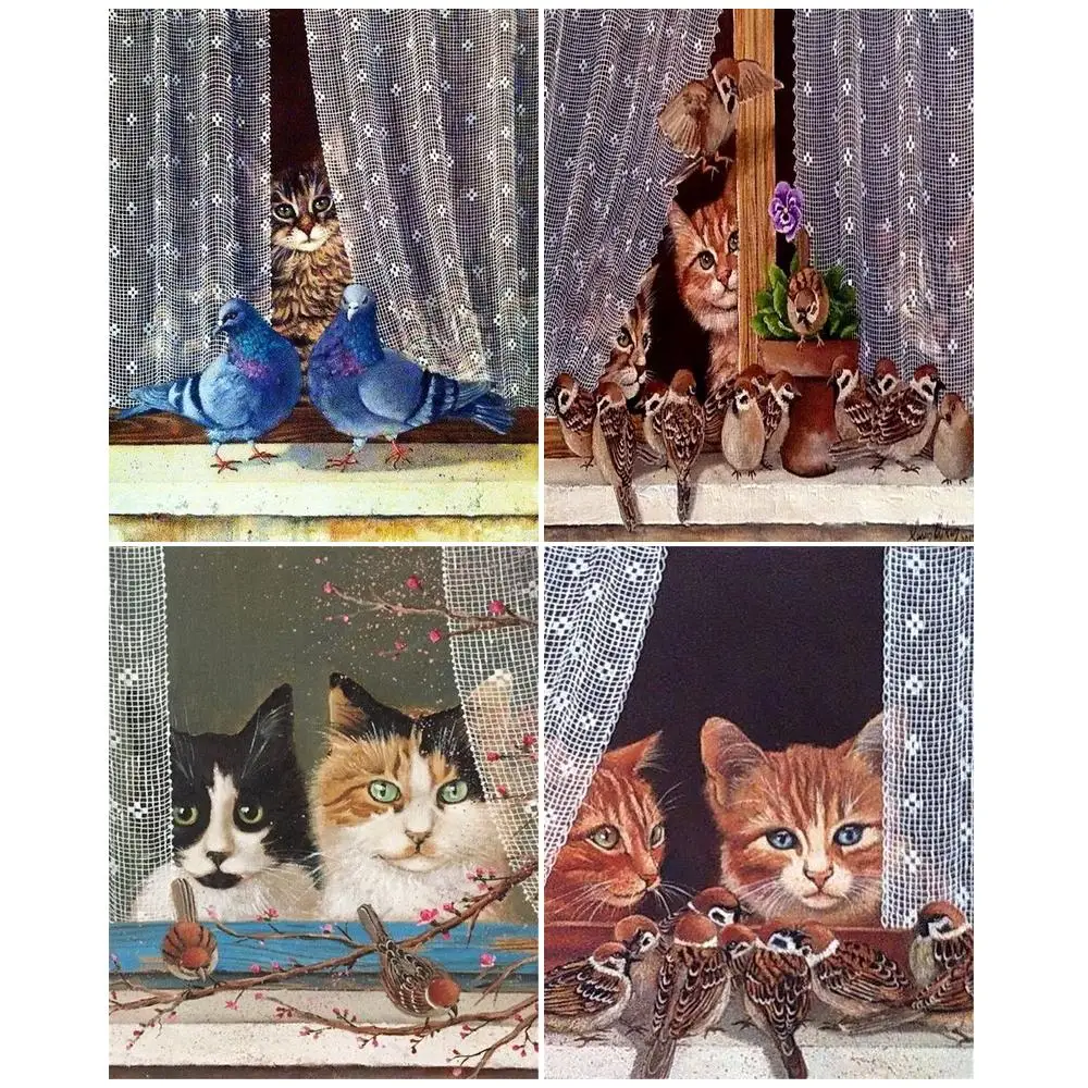 

GATYZTORY раскраска маслом по номерам для взрослых раскраска на холсте котят животные DIY Раскраска по номерам уникальный подарок домашний декор