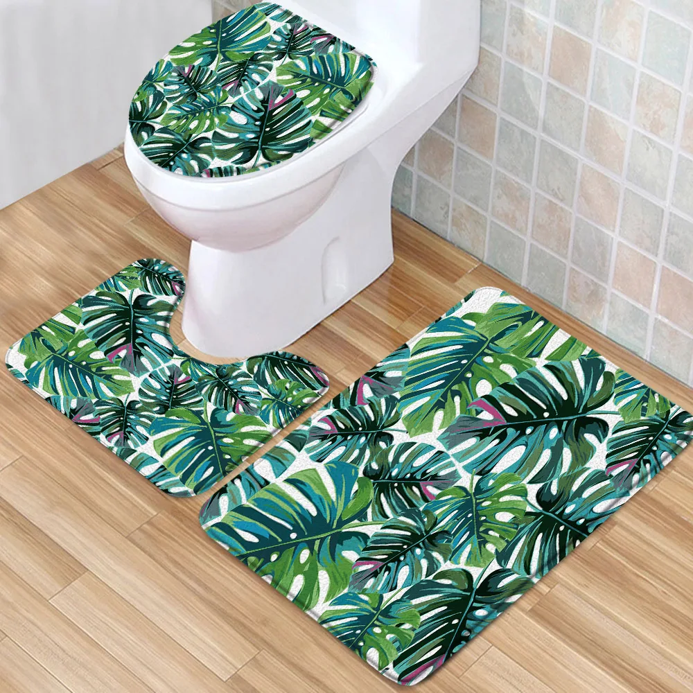 Green Leaf Bath Mat Set Tropical Jungle Plant Palm Tree Banana Leaves Low Pile Memory Foam Bath Mat Toilet Cover U-Shaped Carpet
Green Leaf Bath Mat Set Tropical Jungle Plant Palm Tree Banana Leaves Low Pile Memory Foam Bath Mat Toilet Cover U-Shaped Carpet