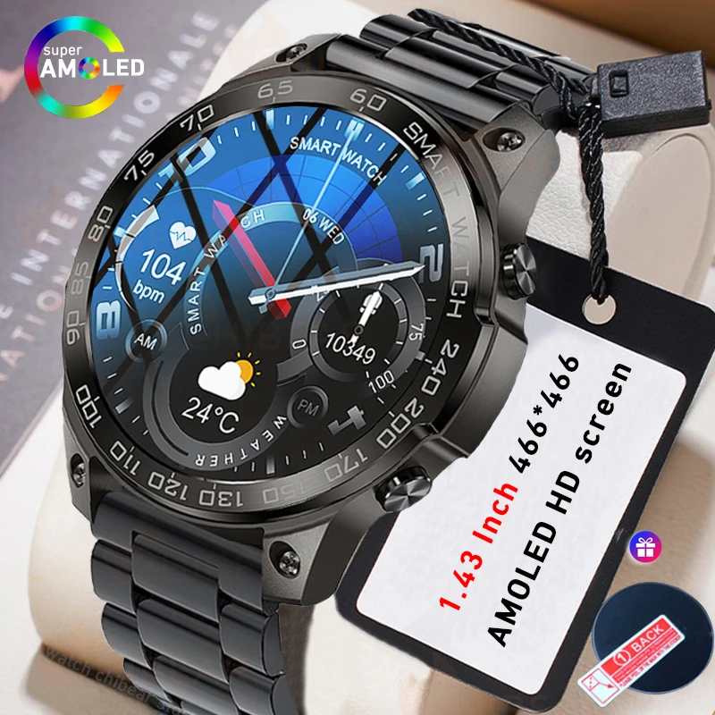 Smart Watch Men 1.43" AMOLED Screen IP68 Waterproof Sport watches Screen Always Shows 400MAh Battery Bluetooth Call Smartwatch
Smart Watch Men 1.43" AMOLED Screen IP68 Waterproof Sport watches Screen Always Shows 400MAh Battery Bluetooth Call Smartwatch