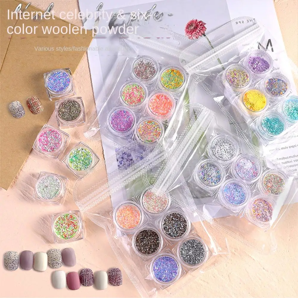 Gel Nail Polish Decor Nail Woolen Powder 6pcs Set Nail Art Decoration Vintage Manicure Colorful Nail Powder Nail Accessories
Gel Nail Polish Decor Nail Woolen Powder 6pcs Set Nail Art Decoration Vintage Manicure Colorful Nail Powder Nail Accessories