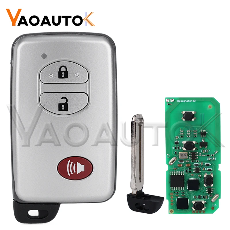 Умный дистанционный ключ для Toyota Land Cruiser Prado Camry Crown Aurion LC200 Avalon Highlander RX350 Rav4 A433 F433 433 МГц 2/3/4 брелок