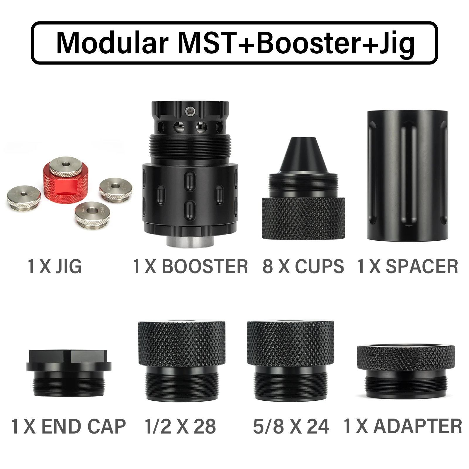 10"L 1.58" OD Aluminum/ Stainless Steel / Titanium Modular Cleaning Tube (MST) 1/2x28+5/8x24 with Booster with Grill JIG Fixture
10"L 1.58" OD Aluminum/ Stainless Steel / Titanium Modular Cleaning Tube (MST) 1/2x28+5/8x24 with Booster with Grill JIG Fixture