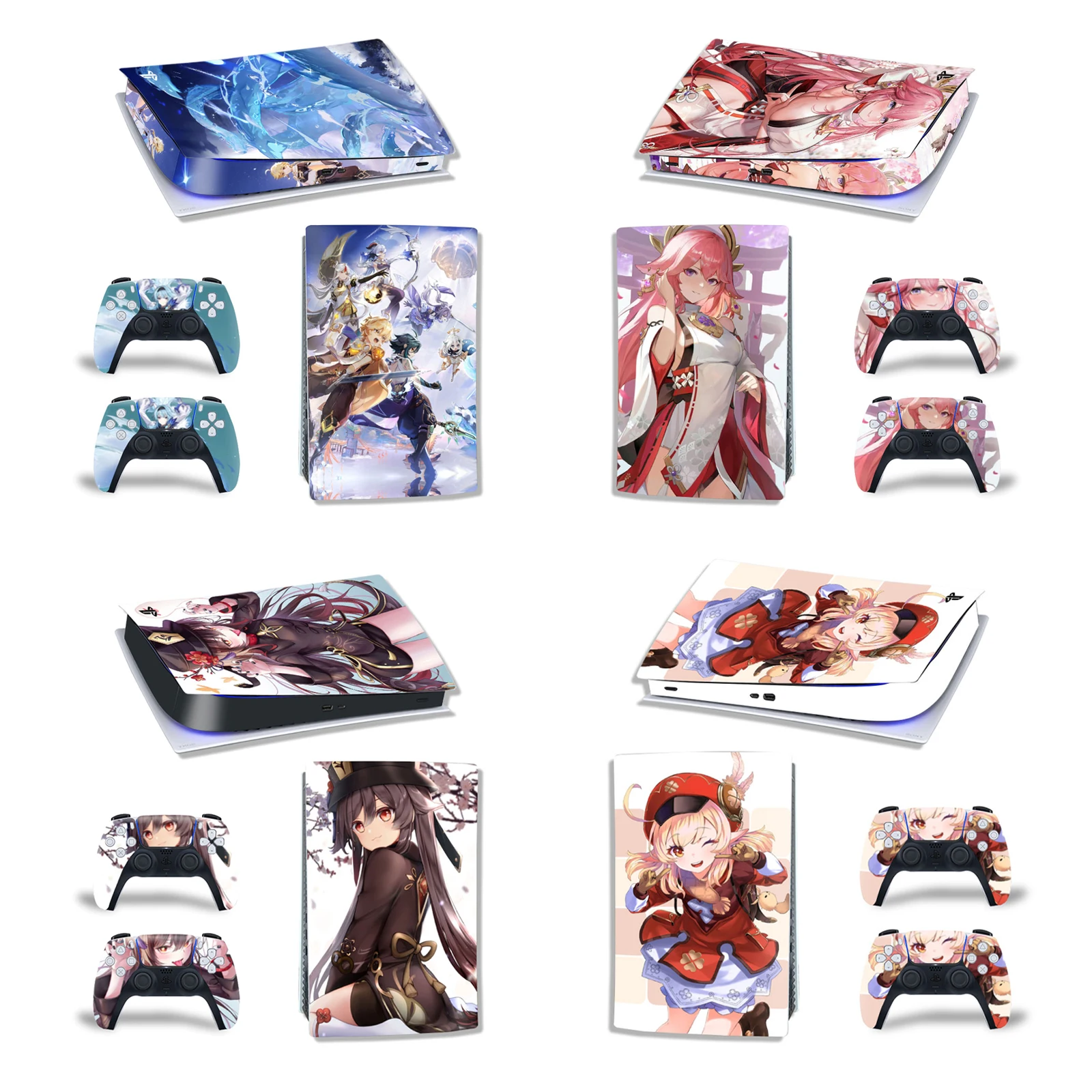 

Genshin Impact Yae Miko Hutao PS5 Digital Edition Sticker Decal for PlayStation 5 Console and 2 Controllers PS5 Digital Vinyl