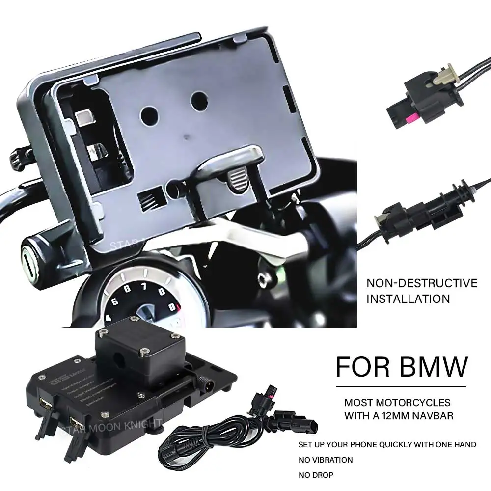 For BMW R1250GS LC Adventure R1200GS F850GS F750GS F900XR F900R Motorcycle USB Charger Mobile Phone Holder Navigation Holder
For BMW R1250GS LC Adventure R1200GS F850GS F750GS F900XR F900R Motorcycle USB Charger Mobile Phone Holder Navigation Holder
