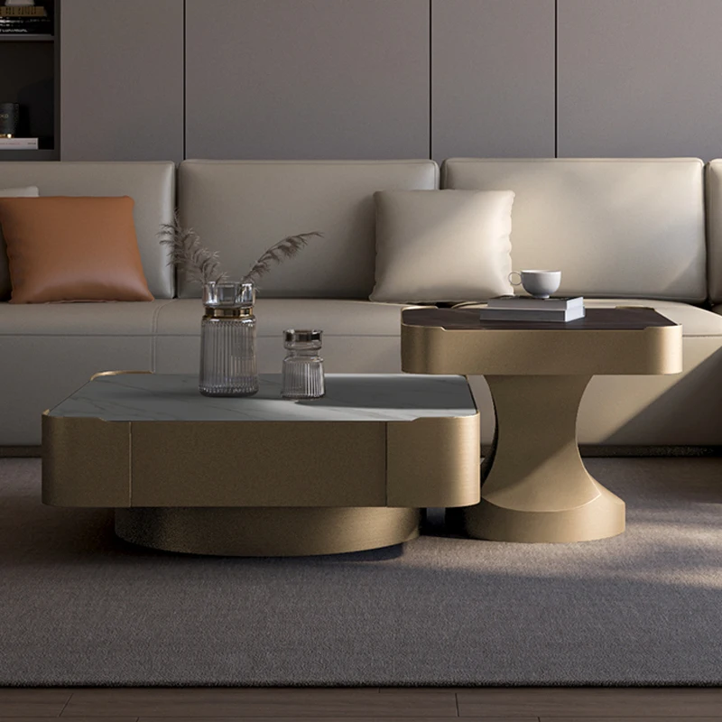 High Quality Square Sintered Stone Coffee Table Set Modern Storage Gold Metal Solid Center Table
High Quality Square Sintered Stone Coffee Table Set Modern Storage Gold Metal Solid Center Table