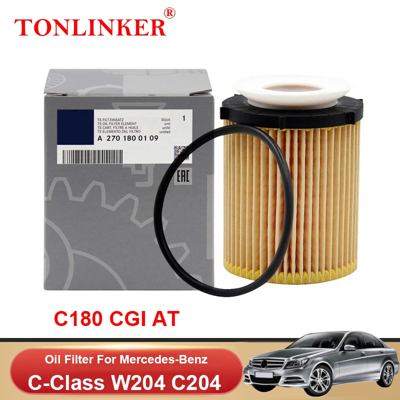 TONLINKER Oil Filter A2701800109 For Mercedes Benz C Class W204 C204 2011-2014 2015 C180 CGI AT 1.6L A2701840225 Car Accessories
TONLINKER Oil Filter A2701800109 For Mercedes Benz C Class W204 C204 2011-2014 2015 C180 CGI AT 1.6L A2701840225 Car Accessories
