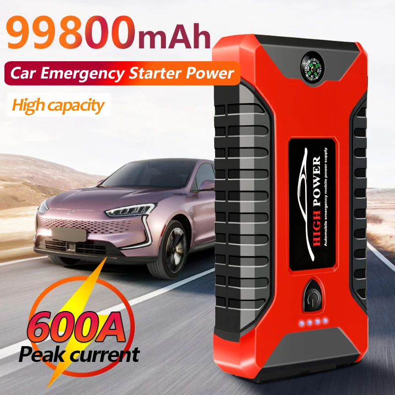 99800mAh Portable Car Emergency Starter Power Supply 600A 12V Output With LED Light For Car Emergency Booster Battery Starter
99800mAh Portable Car Emergency Starter Power Supply 600A 12V Output With LED Light For Car Emergency Booster Battery Starter