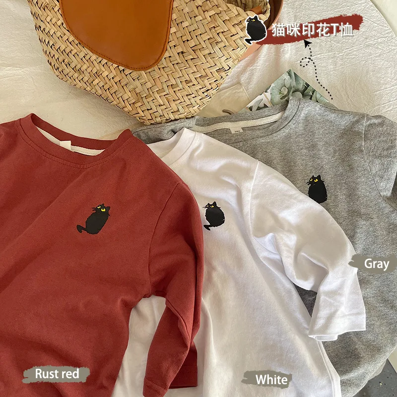 2022 Autumn New Children Top Baby Girls Korean Leisure Long Sleeve Print Cat T-shirt
2022 Autumn New Children Top Baby Girls Korean Leisure Long Sleeve Print Cat T-shirt
