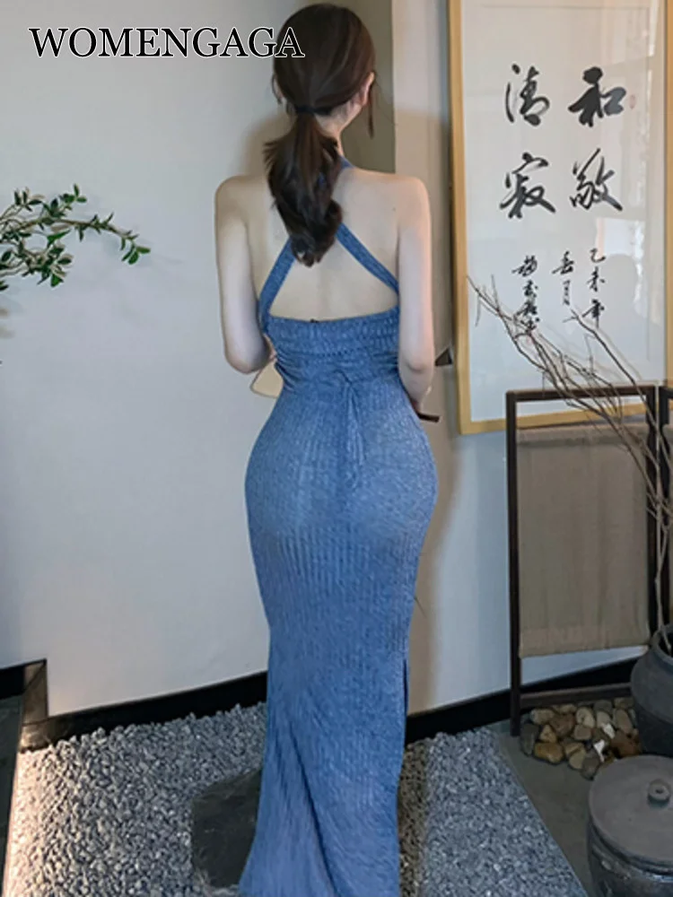 WOMENGAGA High Thin Backless Maxi Long Dress 2022 Neck Strap Long Blue Elegant Dresses Female Summer Robe Hot Sexy Korean C1TI
WOMENGAGA High Thin Backless Maxi Long Dress 2022 Neck Strap Long Blue Elegant Dresses Female Summer Robe Hot Sexy Korean C1TI