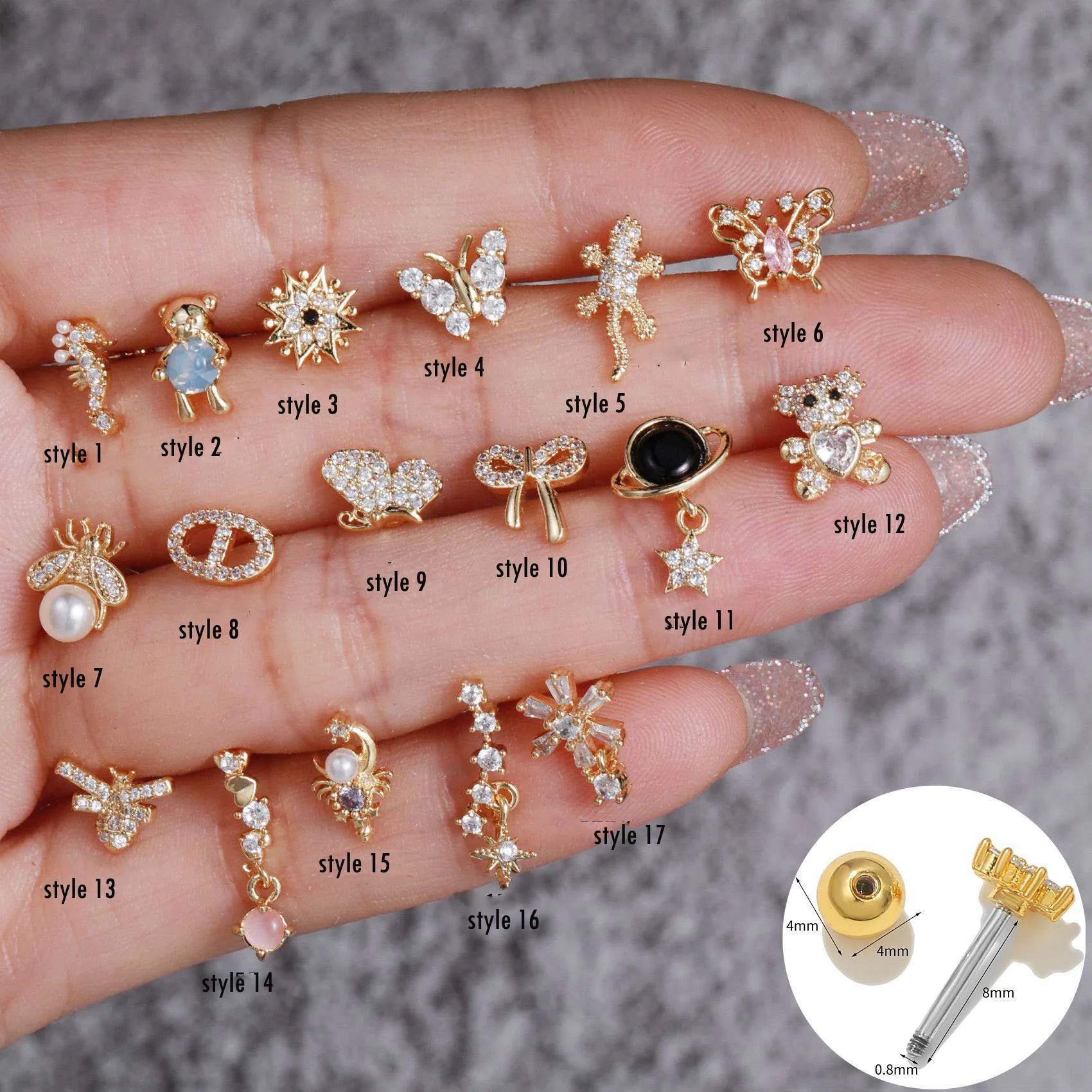 1 Pc Zircon Ear Bone Stud Spice Girl New Niche Sleeping Screw Free Stud Temperament Ear Accessories
1 Pc Zircon Ear Bone Stud Spice Girl New Niche Sleeping Screw Free Stud Temperament Ear Accessories