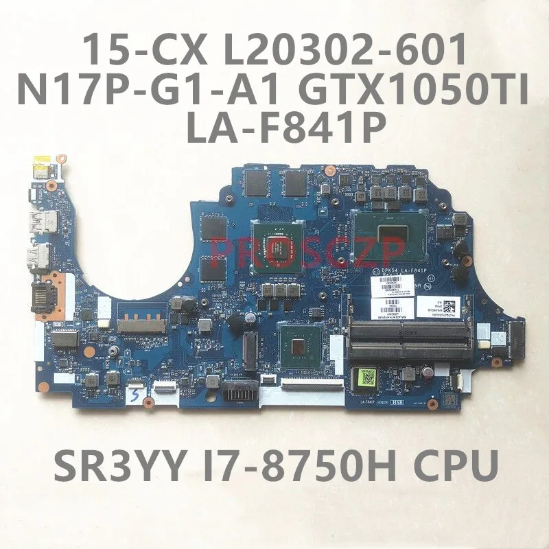 L20302-001 L42388-601 Mainboard FOR HP 15-CX Laptop Motherboard LA-F841P With SR3YY I7-8750H CPU GTX1050TI 100%Full Working Well
L20302-001 L42388-601 Mainboard FOR HP 15-CX Laptop Motherboard LA-F841P With SR3YY I7-8750H CPU GTX1050TI 100%Full Working Well