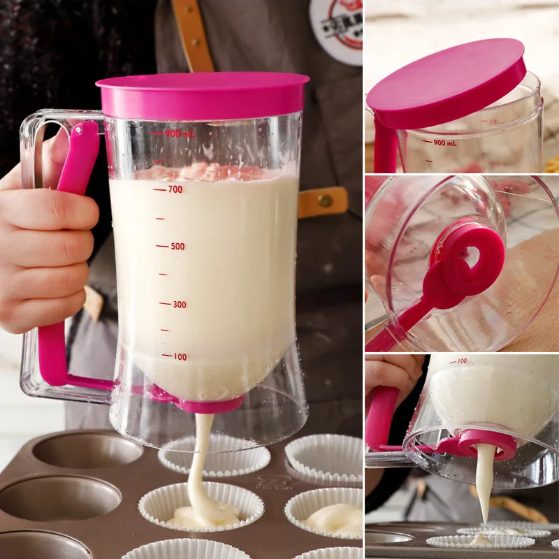 900ml Batter Dispensers Batter Flour Paste Dispenser For Pancake Cookie Cupcakes Cake Muffins Measuring Cream Dough Dispensador
900ml Batter Dispensers Batter Flour Paste Dispenser For Pancake Cookie Cupcakes Cake Muffins Measuring Cream Dough Dispensador