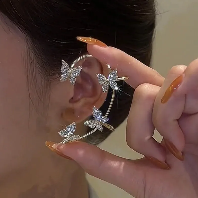 Korean Style Butterfly Ear Clips Without Piercing For Women Sparkling Zircon Ear Cuff Clip Earrings Wedding Party Jewelry Gifts
Korean Style Butterfly Ear Clips Without Piercing For Women Sparkling Zircon Ear Cuff Clip Earrings Wedding Party Jewelry Gifts