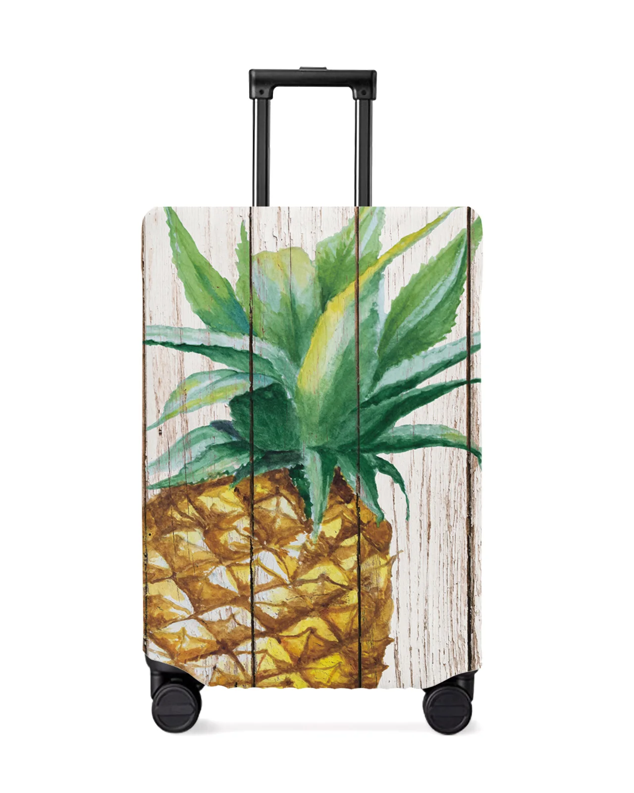 

Vintage Wood Grain Tropical Fruit Pineapple Travel Luggage Cover Elastic Baggage Cover Suitcase Dust Case Travel Accessories