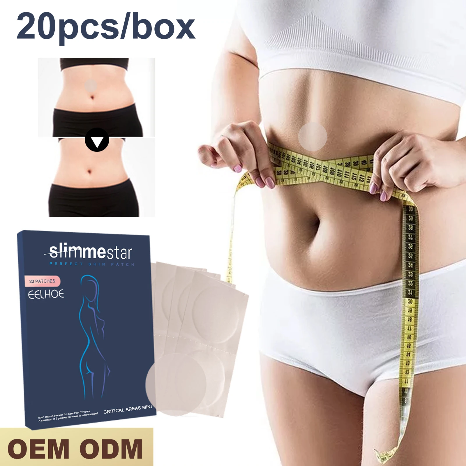 Body Sculpting Health Care Patch 20pcs/box Promote Metabolism Slimming Belly Arm Thigh Fat Burning Stickers Lose Weight
Body Sculpting Health Care Patch 20pcs/box Promote Metabolism Slimming Belly Arm Thigh Fat Burning Stickers Lose Weight