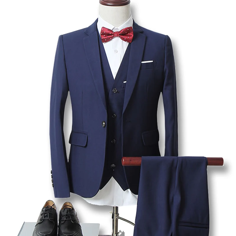 (Jacket+Vest+Pants)New Men Custom Groom Dress Tuxedo Wedding Suits Herren Anzug Veste De Loisir Notched Lapel Blazers Suits
(Jacket+Vest+Pants)New Men Custom Groom Dress Tuxedo Wedding Suits Herren Anzug Veste De Loisir Notched Lapel Blazers Suits