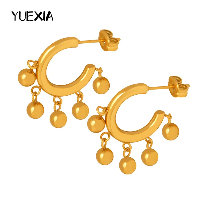 Stainless Steel Beads Drop Earrings Gold Color C shape Geometric Dangle Bead Earring Vintage Hanging Earrings for Women Jewelry
Stainless Steel Beads Drop Earrings Gold Color C shape Geometric Dangle Bead Earring Vintage Hanging Earrings for Women Jewelry