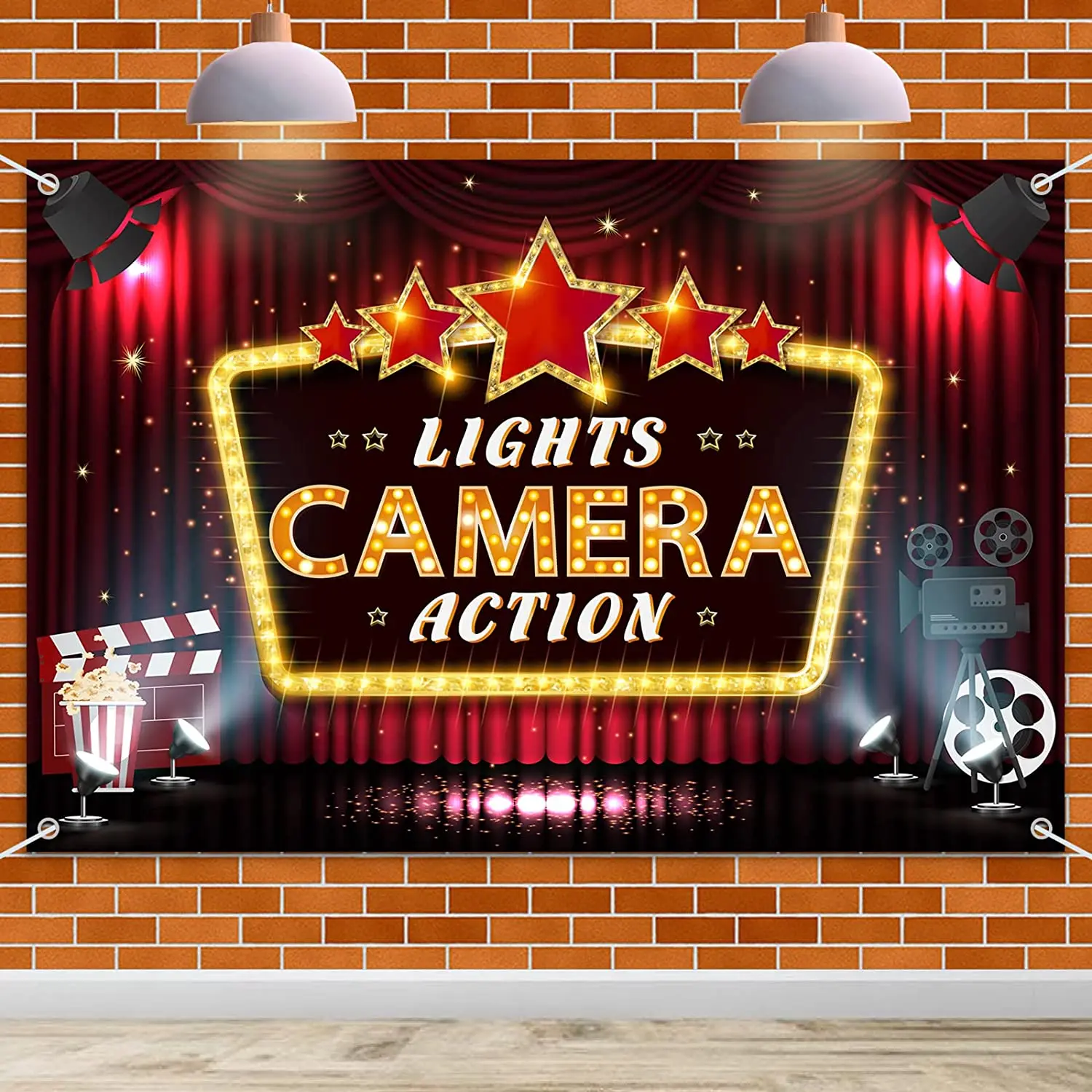 Lights Camera Banner Background - Movie Night Theater Birthday Decoration Party Photo Studio Photography Supplies
Lights Camera Banner Background - Movie Night Theater Birthday Decoration Party Photo Studio Photography Supplies