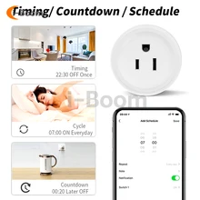 1PCS AC 110V 220V 10A Smart Socket 2.4GHz Wireless WiFi Mobile Phone Control Voice Recognition Timing Function US Standard Plug