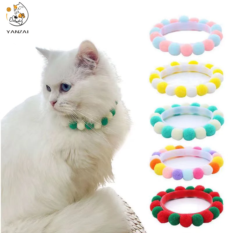 

YANZAI Pet Cat Collar Cat Necklace Small Toy Balls Cat Hairball Necklace Decoration Collar Shiba Corgi Poodle Samoyed Bichon