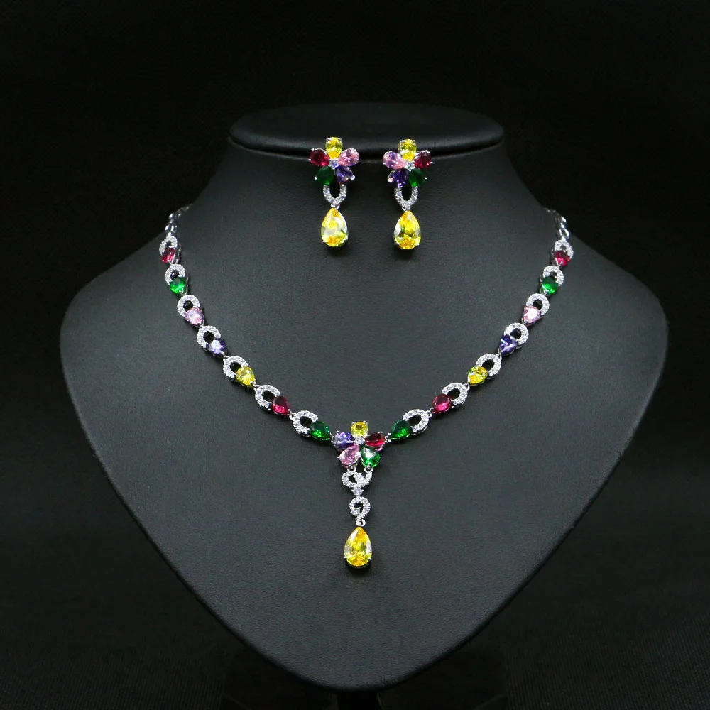 genuine Luxury brand real jewels Popular necklace, fairy zircon, water drop, color bridal jewelry, two-piece set, pendant earrin
genuine Luxury brand real jewels Popular necklace, fairy zircon, water drop, color bridal jewelry, two-piece set, pendant earrin