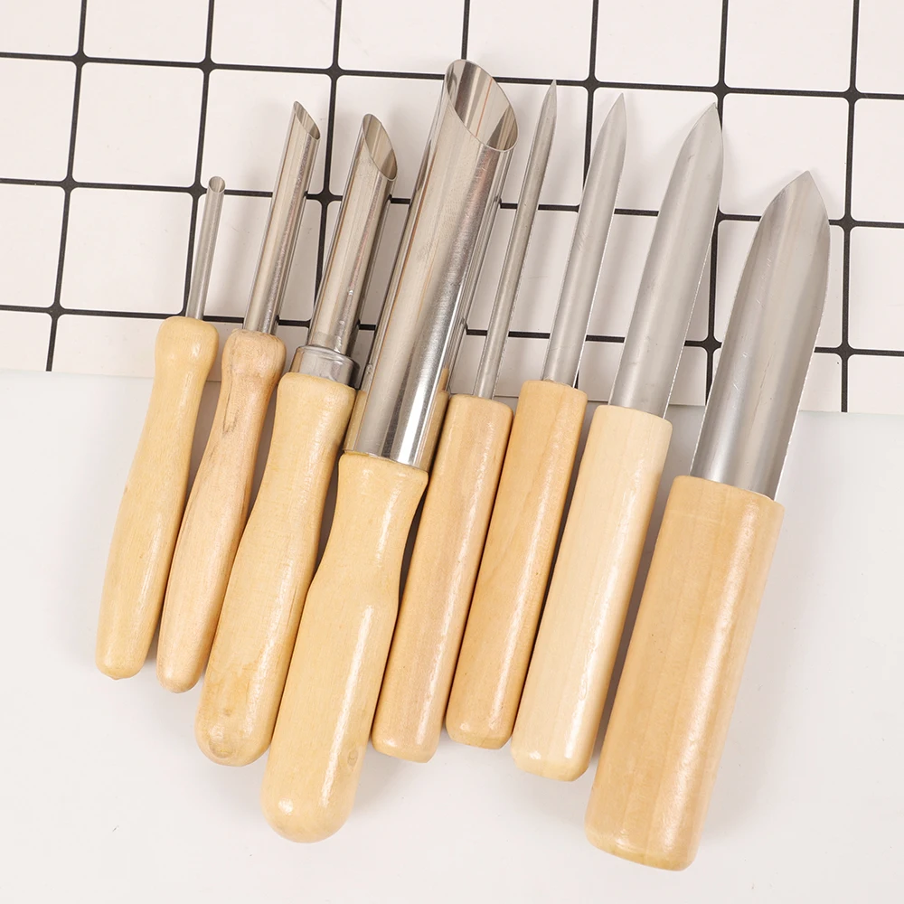 

4Pc Stainless Steel Pottery Clay Hole Puncher Carving Sculpture Modeling Pottery Cutting Punching Ceramic Polymer Clay Wax Tools