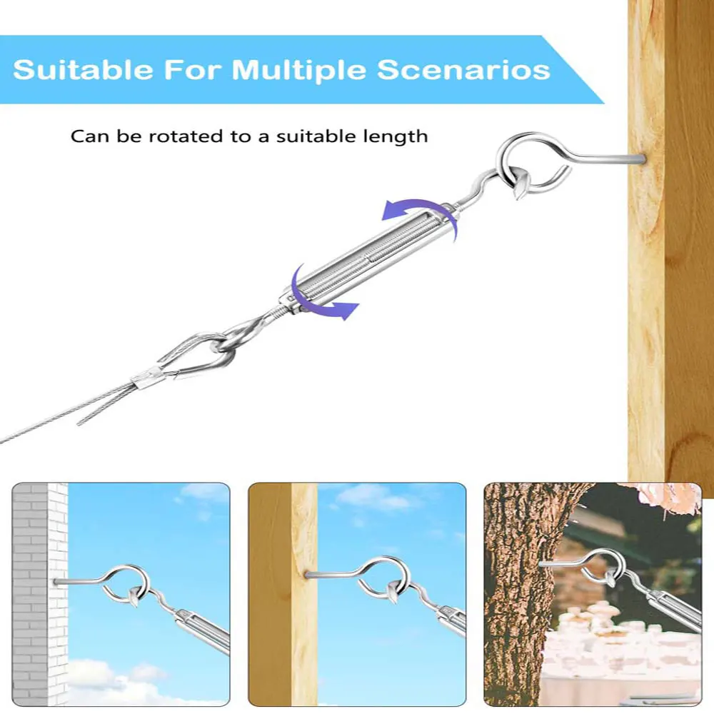 Multifunctional Wire Rope Kit Hook Hanging Stainless Steel Cable Tent Rope Clothesline Cable Kit Outdoor Garden Cable Guardrail
Multifunctional Wire Rope Kit Hook Hanging Stainless Steel Cable Tent Rope Clothesline Cable Kit Outdoor Garden Cable Guardrail
