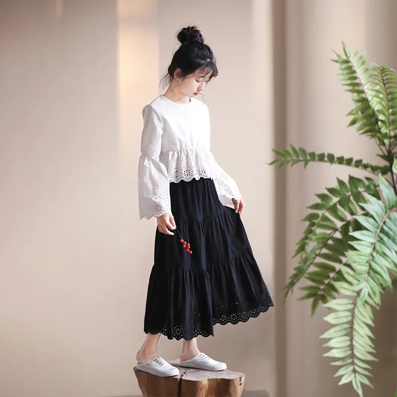 Teen Girls Elegant Skirts Clothing Set 10 12 years Cotton White Black Lace Shirt 2 pieces Suits 2022 Spring Summer Kids Outfits
Teen Girls Elegant Skirts Clothing Set 10 12 years Cotton White Black Lace Shirt 2 pieces Suits 2022 Spring Summer Kids Outfits