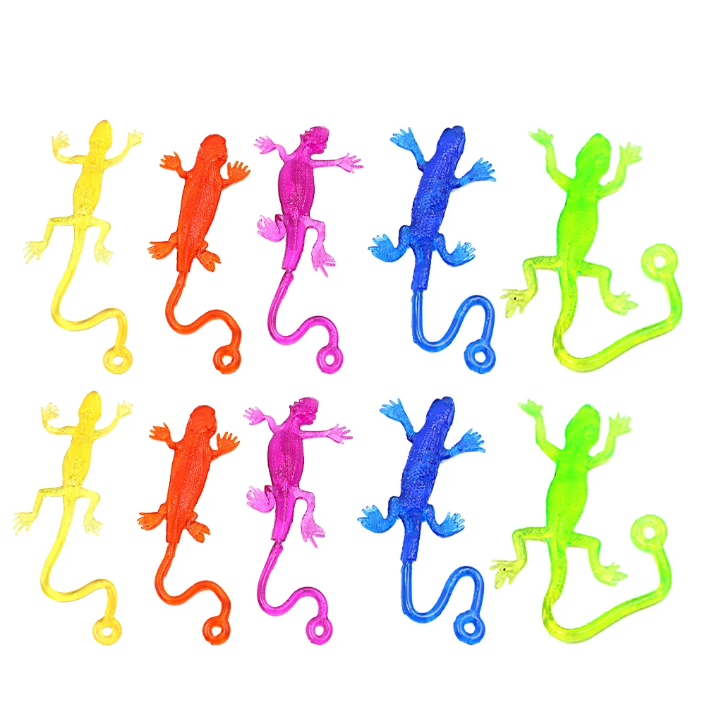 

12 Pcs Stretchy Sticky Toy Bulk Mini Lizards Toys Outdoor Boy Toys Rubber Sticky Birthday Party Supplies Kids Outdoor Playset