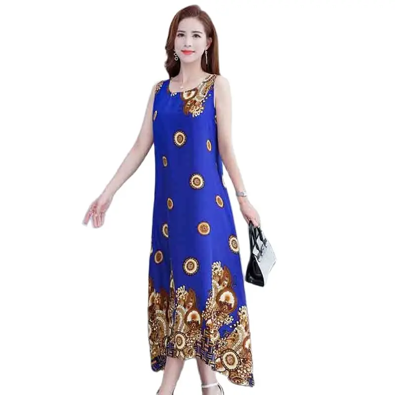 Cotton Silk Dress Female Summer 2023 New Printing Sleeveless Suspender Dress Large Size Fashion Middle-aged Mother Summer Dress
Cotton Silk Dress Female Summer 2023 New Printing Sleeveless Suspender Dress Large Size Fashion Middle-aged Mother Summer Dress