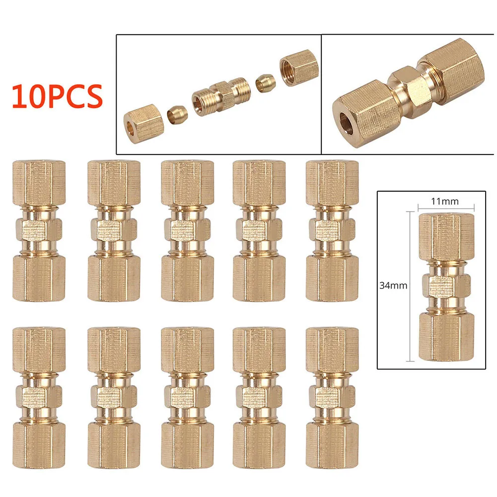 3/16" OD Hydraulic Brake Lines Pipe Brass 10PCS Brake Line Union Fittings Straight Reducer Compression Kits Connector
3/16" OD Hydraulic Brake Lines Pipe Brass 10PCS Brake Line Union Fittings Straight Reducer Compression Kits Connector