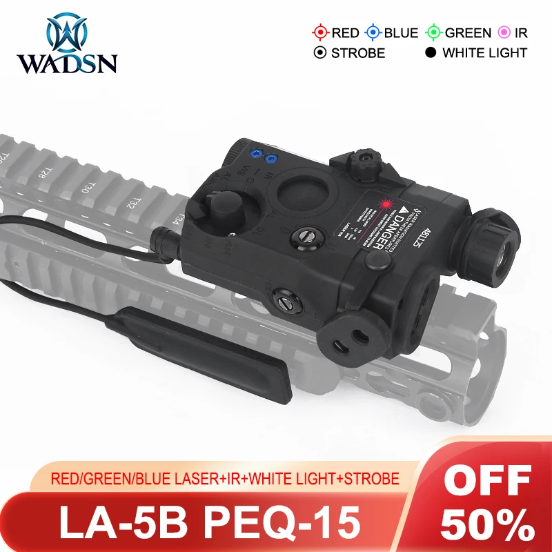 WADSN LA-5B PEQ15 Tactical Red Green BLue Dot Laser IR Night Vision Weapons Light Strobe Hunting AR15 Rifle Airsoft PEQ
WADSN LA-5B PEQ15 Tactical Red Green BLue Dot Laser IR Night Vision Weapons Light Strobe Hunting AR15 Rifle Airsoft PEQ