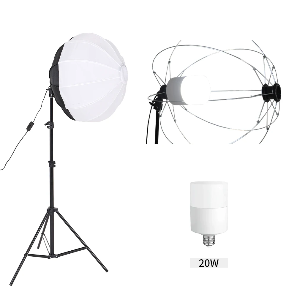 Photography Spherical Softbox Lighting Kits 55CM Professional Continuous Light System Soft Box For Photo Studio Equipment
Photography Spherical Softbox Lighting Kits 55CM Professional Continuous Light System Soft Box For Photo Studio Equipment