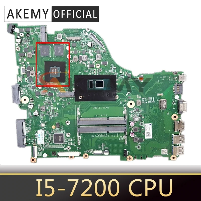 

Dazaarmb6e0 rev: e zaar I5-7200 cpu ddr3 mx130 motherboard For ACER aspire E5-576 E5-576G 100% Test Ok Mainboard