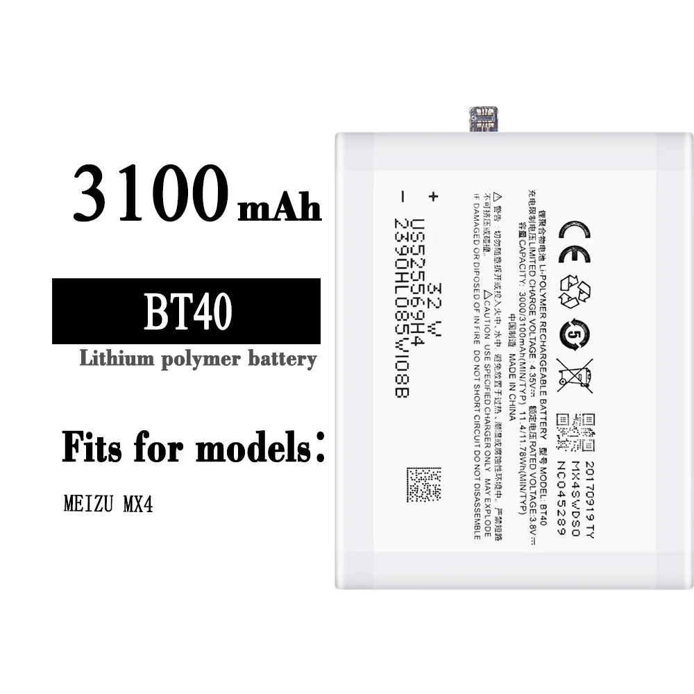 

BT40 Orginal Replacement Battery For Meizu MX4 BT-40 3100mAh High Quality Mobile Phone Large Capacity Lithium Latest Batteries