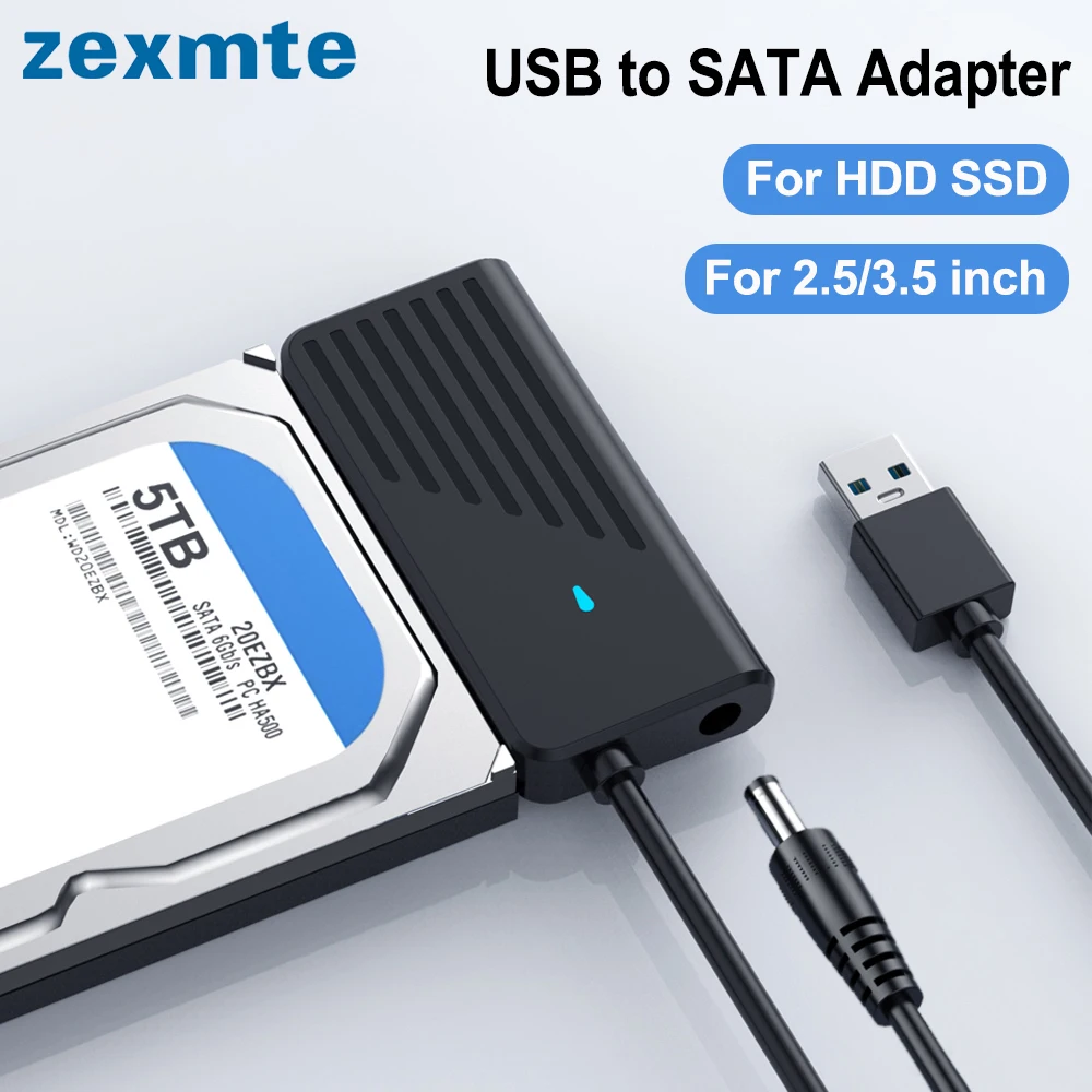 Zexmte SATA To USB 3.0 Adapter USB A To SATA 3 Cable 6Gbps Support 2.5/3.5 Inch Hard Disk External HDD SSD cabo sata adaptador
Zexmte SATA To USB 3.0 Adapter USB A To SATA 3 Cable 6Gbps Support 2.5/3.5 Inch Hard Disk External HDD SSD cabo sata adaptador