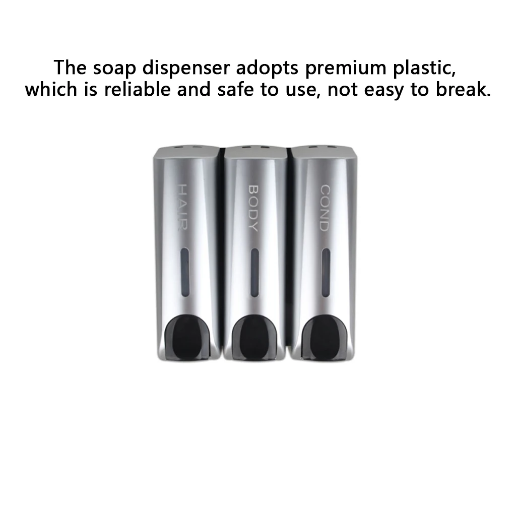 Triple Soap Dispenser Wall-mounted Bath Liquid Container Washing Bathroom Diffuser for Home Hotel Supplies Silver
Triple Soap Dispenser Wall-mounted Bath Liquid Container Washing Bathroom Diffuser for Home Hotel Supplies Silver